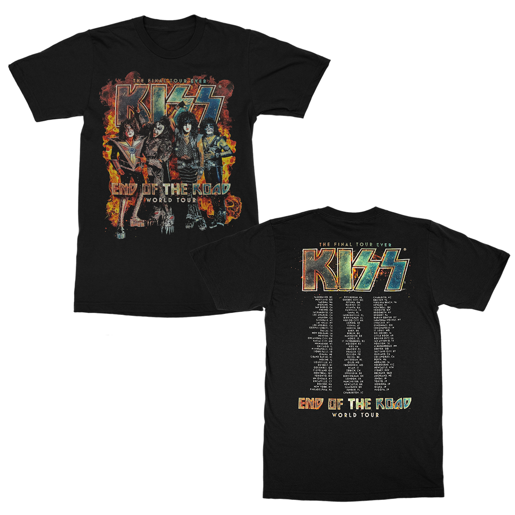 End Of The Road Black Tour T-Shirt Front and Back